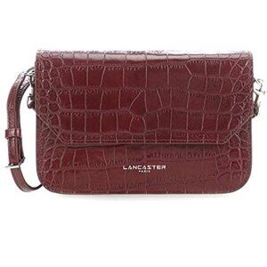 💕LANCASTER PARIS💕 Exotic Croco Leather Clutch ~ Bordeaux NWT